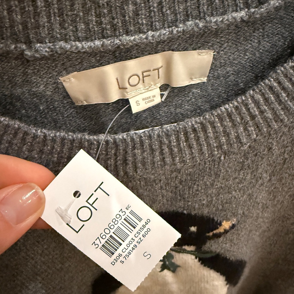 Grey Loft sweater with penguin